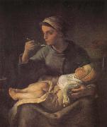 Woman feeding the children Jean Francois Millet